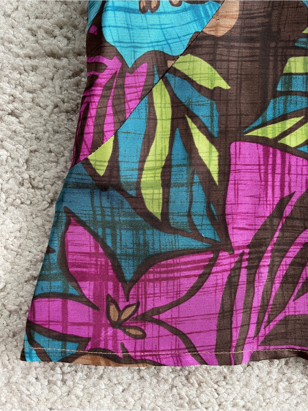 Valerie Stevens Separates Silk Floral Pink Blue Brown V-Cut Sleeveless Top - XL - Picture 6 of 10